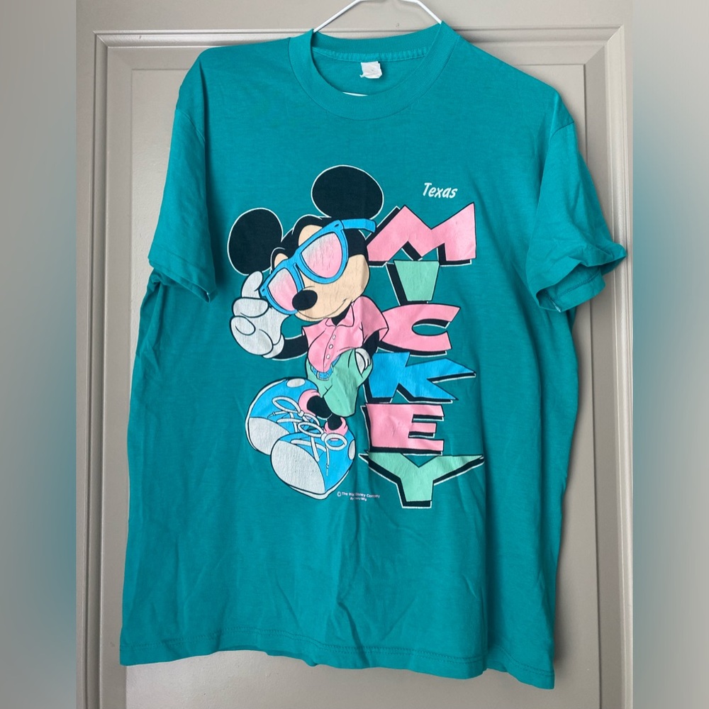 RARE Vintage Retro Texas Edition Mickey Disney Tee in Teal | Unisex